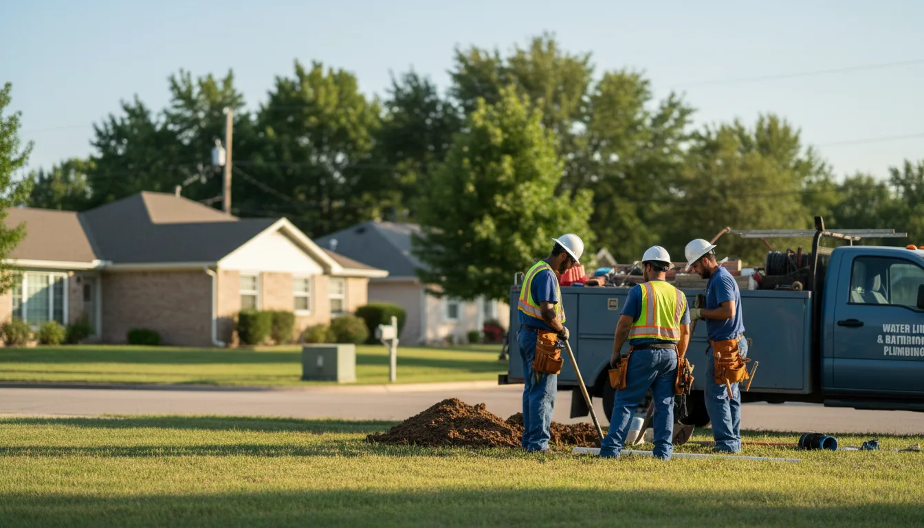 Residential water line and bathroom plumbing service in Stratford, WA